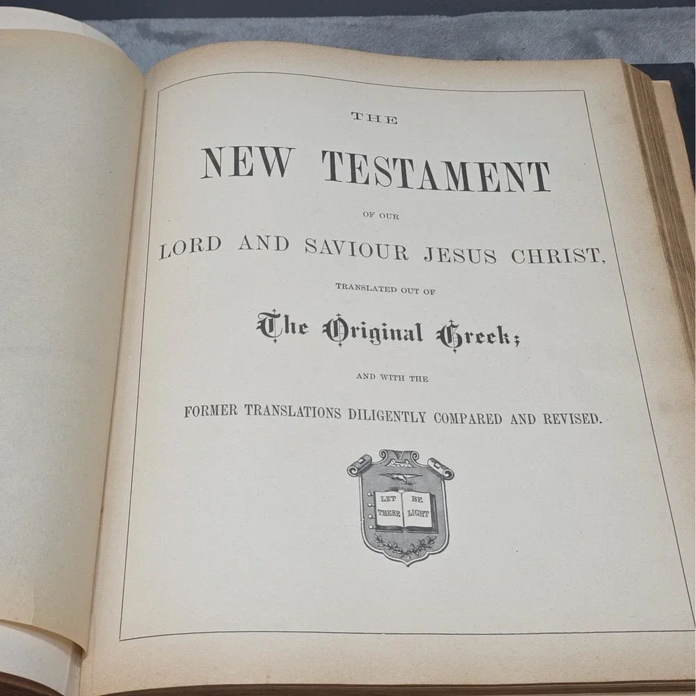 1890 Family Holy Bible Leather Bound Illustrated Burrows Bros Company